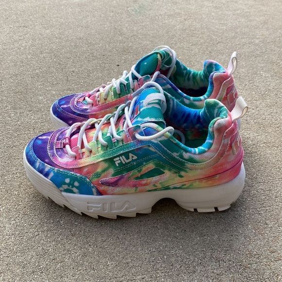 Fila Disruptor II Tie Dye Sneakers Size 7.5 - Picture 6 of 11